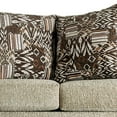 thumbnail image 2 of Benjara BM217592 Fabric Upholstered Sofa with Wooden Engraving Details, Brown & Beige, 2 of 5