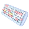 thumbnail image 3 of Combo de Teclado Inalámbrico y Mouse Teclado Redondo de 84 Teclas con Mouse de 1600 Ppp Lindo Teclado y Mouse para Máquina de Escribir Retro Conexión, 3 of 8
