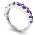 thumbnail image 2 of 1 ctw Wedding Band for Women - 18K White Gold Natural Amethyst Stackable Eternity Ring, 2 of 6