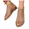 thumbnail image 4 of XDDST Comfortable Mesh For Women Fishnet Sandals Low Heel Slip On Rhinestone Shoes, 4 of 9