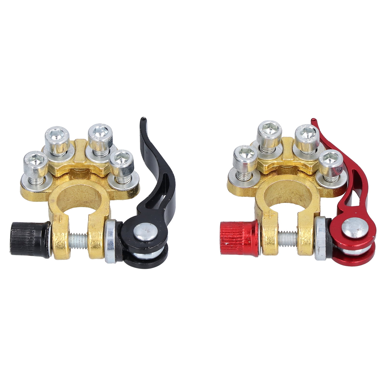 Brass Battery Terminals Connectors Clamp, Ampper Top Post Battery Terminal Protector Set For Vehicle And Boat