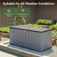 thumbnail image 2 of Aoxun Horizontal Storage Sheds 21 Cu.ft, HDPE Outdoor Storage Box 160 Gallon, Waterproof Lockable Resin Deck Box with Spring-Assisted Lid, Patio Storage for Garden, Pool, Cushions, Tools, Gray, 2 of 8