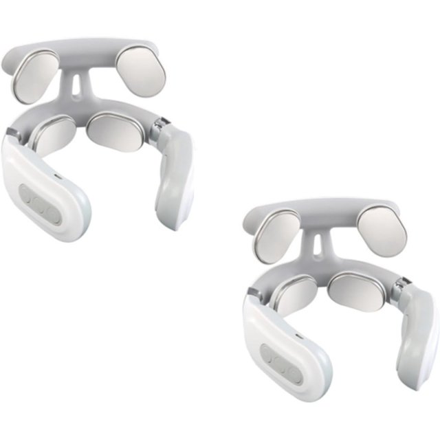 Neck Massager, 4-Head with Heat, Cordless Electric Massager for Neck & Shoulder Pain Relief