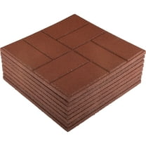 Pure Garden Rubber Deck Tiles 8-Pack - 28SQFT Outdoor Flooring Pavers, Red