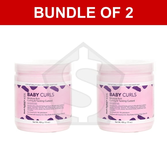 Lot de 2 - AUNT JACKIE'S Kids Baby Girl Curls Curl & Twisting Custard (15oz)