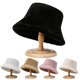 thumbnail image 2 of New Women Warm Thick Bucket Hats Cool Panama Lady Autumn Winter Outdoor Solid Color Fisherman Cap Hat For WomenOne Size He Qiyong unisex, 2 of 2