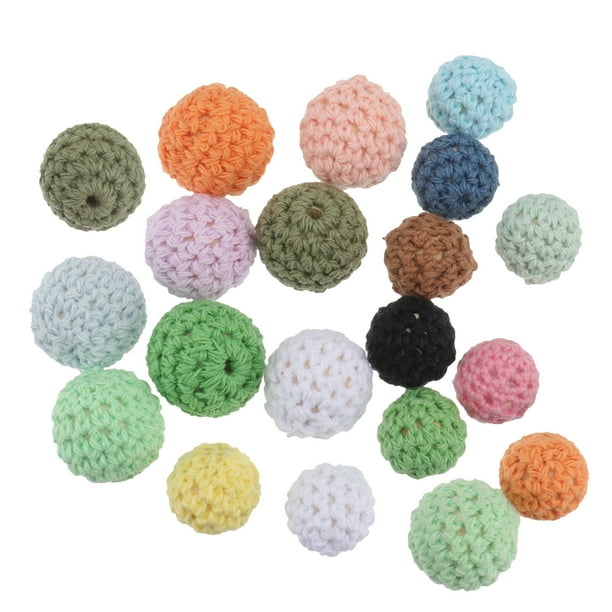 EeaseMX 20 bolas de hilo de algodón para tejer a ganchillo, material decorativo (16 mm, 20 mm)