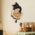 thumbnail image 3 of Cat Wall Clock Modern with Swinging Tail Silent for Kids Room Bedroom Home Decor, 3 of 5