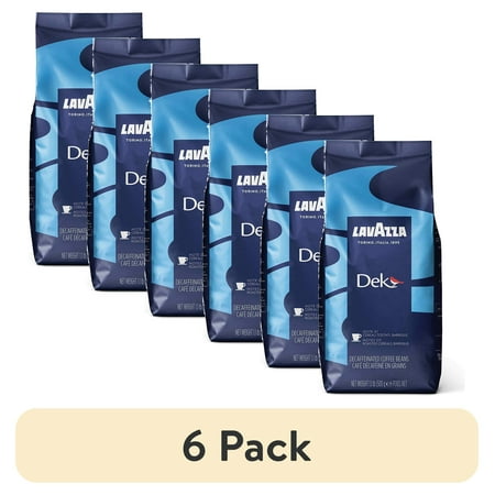 (6 pack) Lavazza DEK Whole Bean Coffee Arabica and Robusta Blend 1.1 lb Bag (Pack of 1)