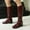 Wine, variant on Bnwani Womens Boots Fall Winter Fashion Mid-Heel Thick Chunky Mid-Calf Versatile Comfortable Casual Leather Boot Black Size 5.5
