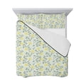 thumbnail image 7 of Yellow Spring Floral Queen Size Down Alternative Comforter, Lightweight Comforter Quilt Bedding Set with Pillow Shams Flowers Leaves Pastoral Botanical All Seasons Bed Comforter Duvet Insert 90"x96", 7 of 7