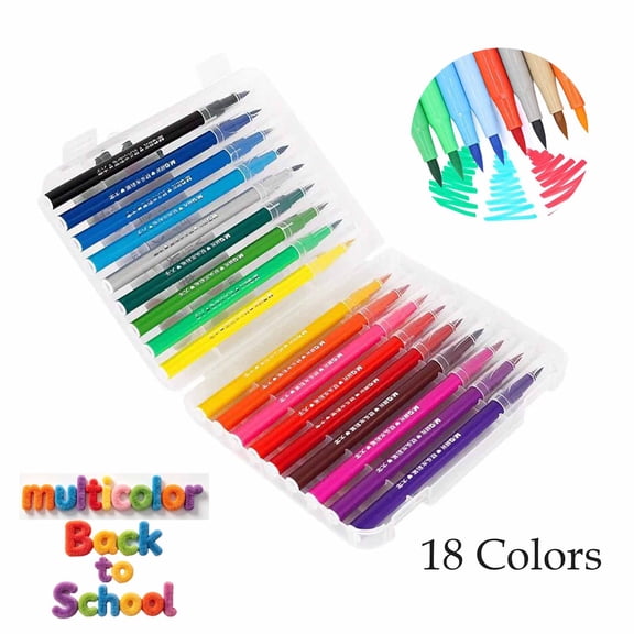 FEOLGEHLY Professional Multi Colored Pens, Watercolor Art Drawing Markers Low Odor Fine Tip Permanent Sketch Markers, Quick Dry Art Paint Markers for Office, Affordable Bulk 18 Colored Pen Packs