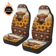 thumbnail image 7 of Garronmavis Two Piece Fuzzy Front Car Seat Covers Aztec Highland Cow Cars Seats Cover Fit for SUV,Sedan,Trucks Soft Car Seat Blanket Easy to Install, 7 of 7