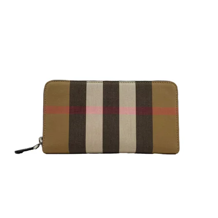 Burberry Super Exploded Check Large Zip Around Wallet