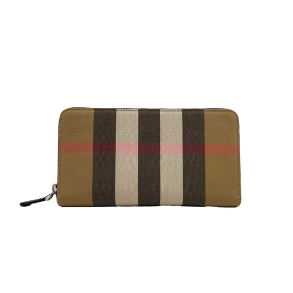 Burberry Super Exploded Check Large Zip Around Wallet
