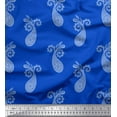 thumbnail image 1 of Soimoi Blue Poly Georgette Fabric Floral & Paisley Print Fabric by the Yard 42 Inch Wide, 1 of 1