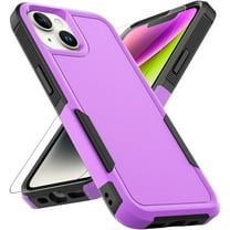 for iPhone 14 / iPhone 13 Case: Dual Layer Protective Heavy Duty Cell Phone Case Shockproof Rugged Bumper Tough with Screen Protector - 16FT Military Grade Drop Tested for iPhone 14/ iPhone 13, Purple