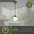 thumbnail image 5 of Huntley Bronze Farmhouse Schoolhouse Mini Pendant Ceiling Light White Glass, 5 of 10