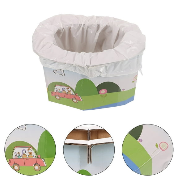 WASHWEPE 1Set Portable Potty for Adults Travel Foldable Design for Fishing and Hiking 8.9X7.3X5.9in