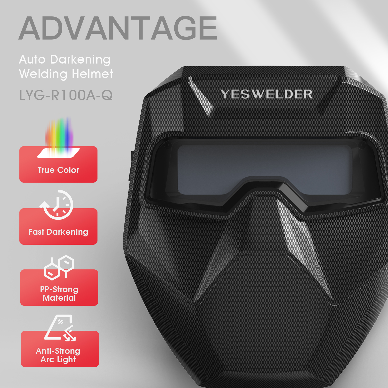 Auto-Darkening Welding Goggles - Adjustable Shade 4/5-13 for TIG/MIG/ARC Welding & Grinding (Checkerboard Design)