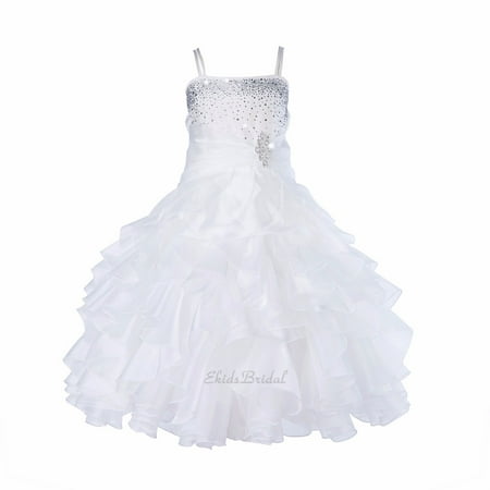 

Ekidsbridal Rhinestone Organza Layers Flower Girl Dress Elegant Stunning Weddings Easter Special Occasions Pageant Toddler Birthday Party Holiday Bridal Baptism Junior Bridesmaid Communion 164S