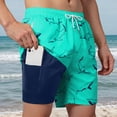 thumbnail image 2 of KPOPLK Mens Swim Trunks with Mesh Liner 5" Quick Dry Swim Shorts Bathing Suits for Men Swimwear Board Shorts wiht Pockets(Mint Green,S), 2 of 9
