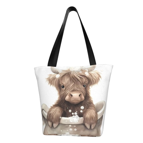 Sikiie Cute Cow Bath Shoulder Bag Casual Hobo Crossbody Tote Bag for Women and Men Large Purse Messenger Bag Travel Work