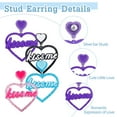 thumbnail image 4 of 1 box 4 Pairs 4 colors Heart with Word Kiss Me Acrylic Dangle Stud Earrings Mixed color 55mm 1 pair/color, 4 of 7