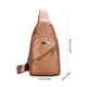 thumbnail image 3 of Bolsa de pecho de cuero suave para hombres, de moda, un hombro, impermeable, bolsa casual de negocios, caqui, 3 of 8