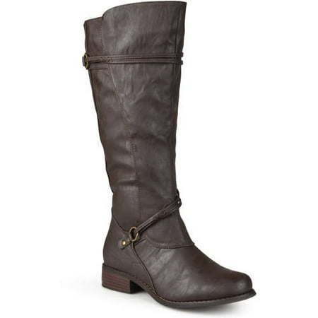 Women's Extra Wide Calf Knee High Faux Leather Riding (Best Knee High Boots For Wide Calves)