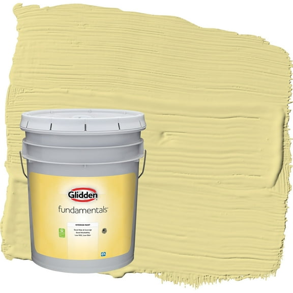 Glidden Fundamentals Subtle Sunshine / Green Eggshell Interior Paint, 5 Gallon
