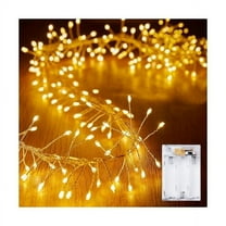 ZL2 Pack 10 Ft Battery Operated Fairy Lights, 120LEDs Firecracker String Lights, Silver Wire Starry Firefly Light for Bedroom Home Weeding DIY Wreath Indoor Outdoor Christmas Decorations, Warm White