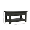 Hillsdale Coover Wood Rectangle Lift Top Coffee Table, Black