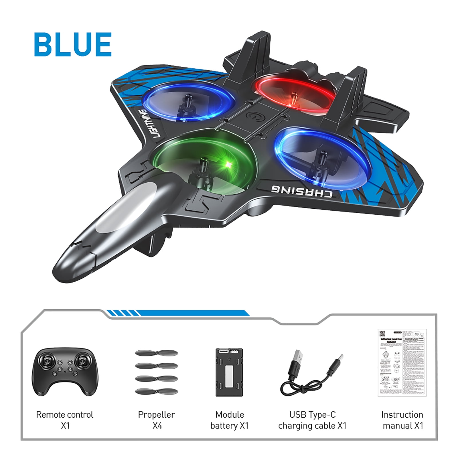 Rc Airplane With Remote Control, Stunt Foam Aircraft Equipped With Colorful Lights, Supports Sensing Control For Intuitive Flight Experience, Performs Multiple Stunt Moves,