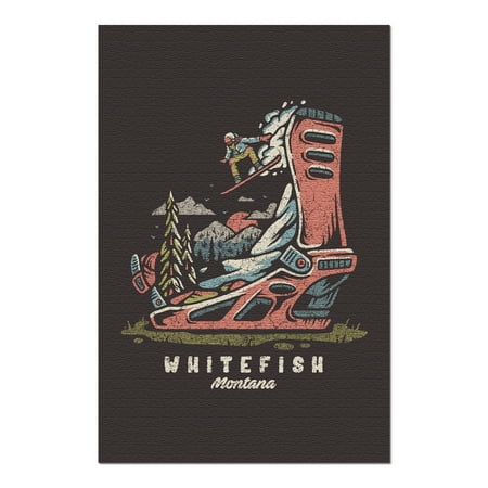 Whitefish, Montana - Snowboard Binding 103555 (20x30 Premium 1000 Piece Jigsaw Puzzle, Made in USA!)