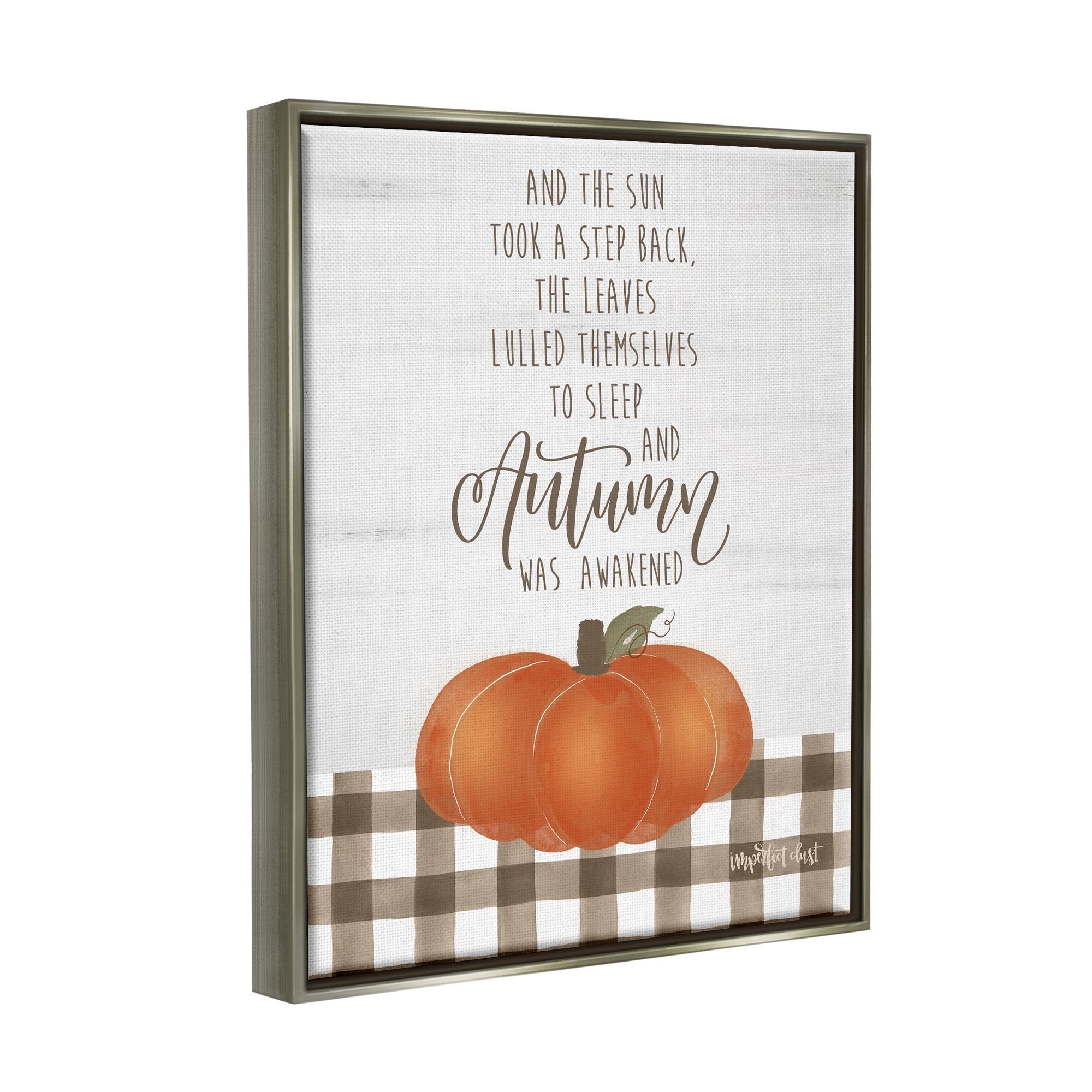 Stupell Industries Autumn Seasonal Phrase Inspirational Painting Gray Floater Framed Art Print Wall Art, 17 x 21