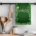 thumbnail image 2 of St. Patrick's Day Kitchen Towel Dish Cloths Set of 4, Microfiber Soft Kitchen Hand Towels, Spring Lucky Shamrock Plants Retro Green Absorbent Quick Drying Dishcloths 18 x 28 Inches, 2 of 8