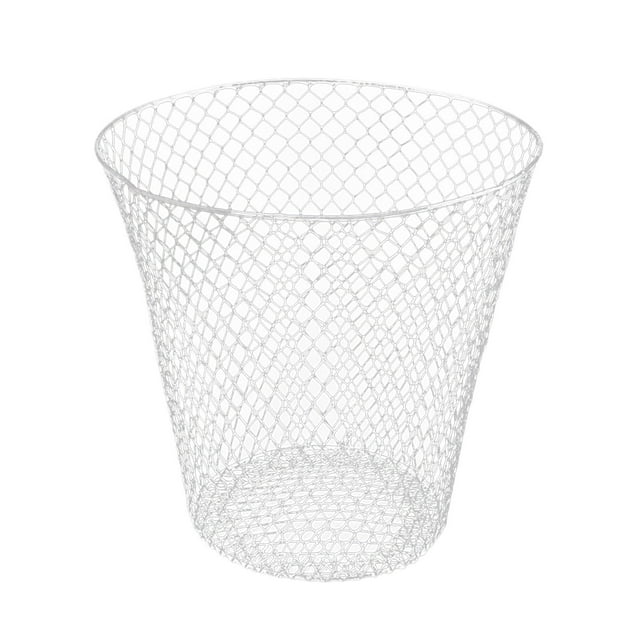 Wire Mesh Waste Basket - 9 Inch Round Open Top Trash Can - Lightweight Recycling Bin for Desk, Office, School & Home Storage