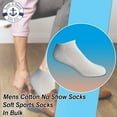 thumbnail image 4 of SOCKS'NBULK Mens Cotton No Show Socks, Soft Sports Socks In Bulk, King Size 13-16 (White, 24), 4 of 6