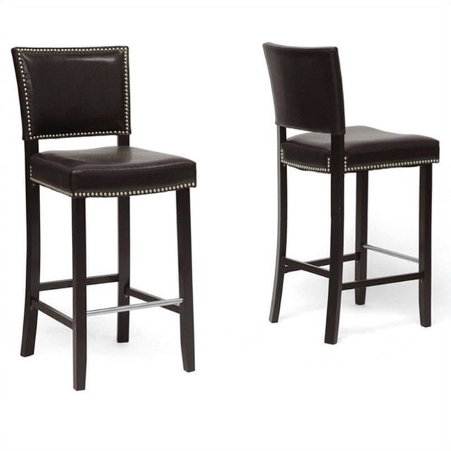 Baxton Studio Tabouret de Bar 30,5 Pouces en Brun (Ensemble de 2)