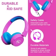 Contixo KB-5 Wireless Kids Headphones, Over-Ear Foldable Bluetooth Headset with 85dB Volume Limit, Pink/Blue