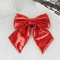 thumbnail image 6 of KeirineCC 9.8 x 9.8 in Christmas Metallic Foil Fabric Bows Christmas Tree Bow Shiny Large Xmas Decorative Bows for Christmas Tree Wreath Garland Chair Holiday Ornament Decoration - Red, 6 of 6