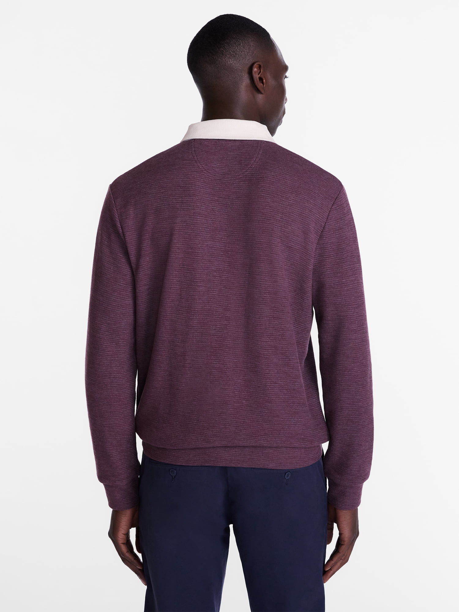 George Men's and Big Men's Rugby Shirt with Long Sleeve, Size S-6XB