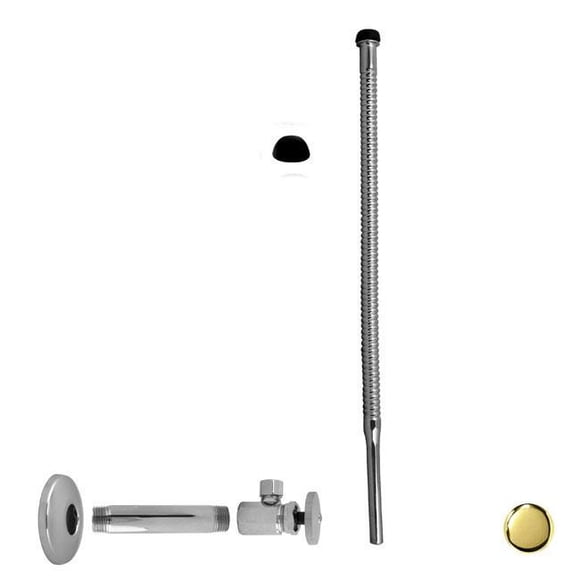 Westbrass D103K15-01 .5 in. IPS x .38 in. x 15 in. Corrugated Riser Kit - PVD Polished Brass