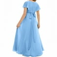 thumbnail image 2 of Chiffon Junior Bridesmaid Dress for Girls V-Neck Flower Girl Dress Formal Dresses -Blue-14Y, 2 of 9