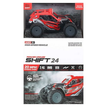 Power Craze Shift 24 Mini RC, High Speed Buggy - Red