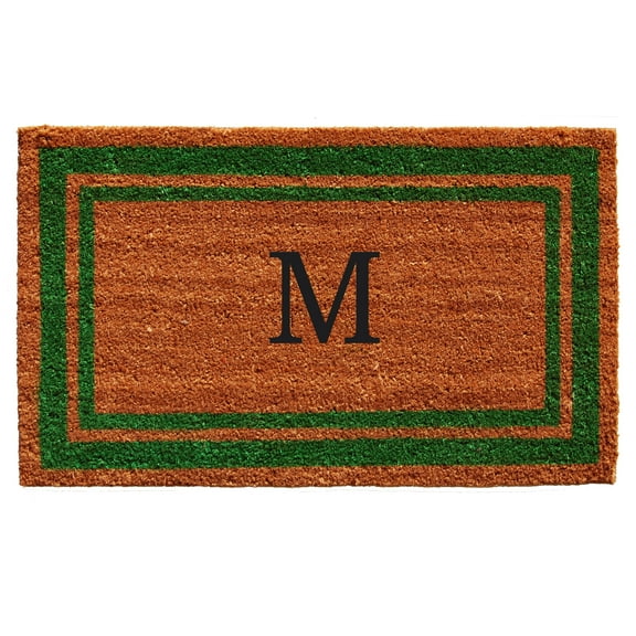 Calloway Mills Green Border 24" x 36" Monogram Outdoor Doormat (Letter M)