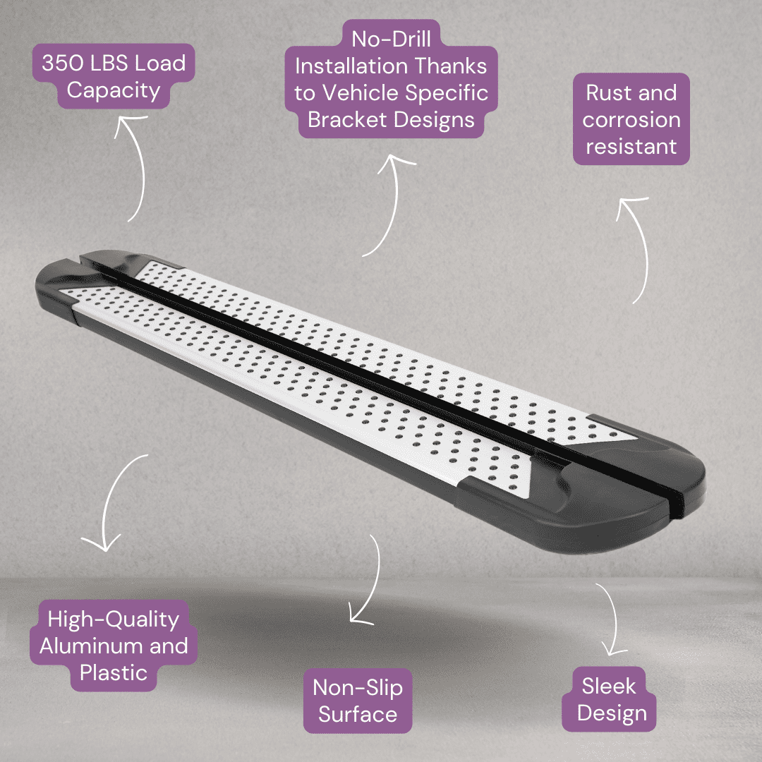 Erkul 5.2" Running Boards for Toyota RAV 4 RAV4 2013-2018 - 350 lb Heavy Duty Aluminum Wide Side Steps Nerf Bars, Premium Car Accessories | No-Drill Installation | Mounting Brackets Included - Silver