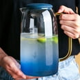 thumbnail image 3 of Marble-Patterned Glass Kettle With A Lid, A 52.79-Ounce/1.5-Liter Water Kettle, Accompanied By 4 Cups Of 10.55 Ounces/0.3 Liters Each. It Is A Transparent Glass Water Kettle, Suitable For Cold Brew, 3 of 9