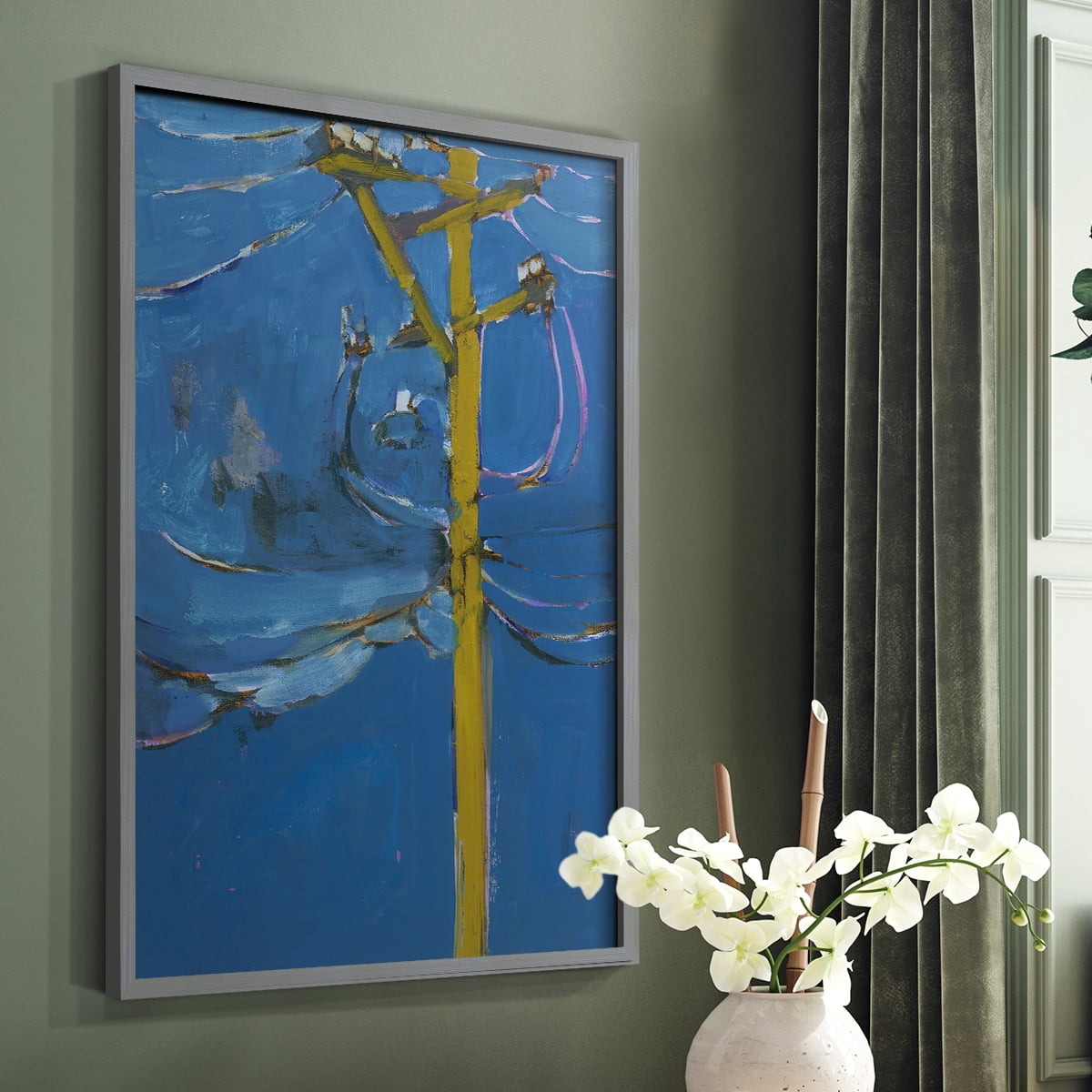 Wires IV Framed Print - Solid Wood in Single Picture Frame Solid Wood 2 Framed Print